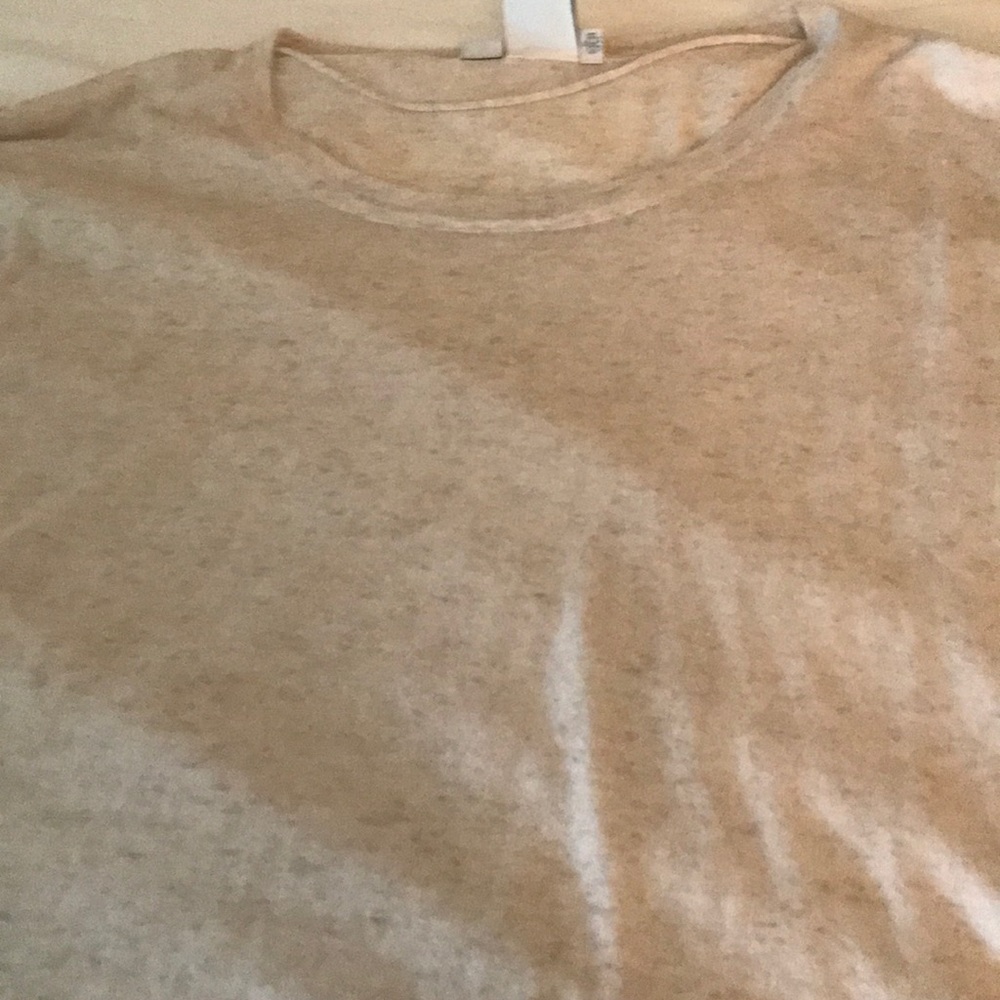 Plus 2X Top Scooped Neck Oatmeal Light Sweater Top